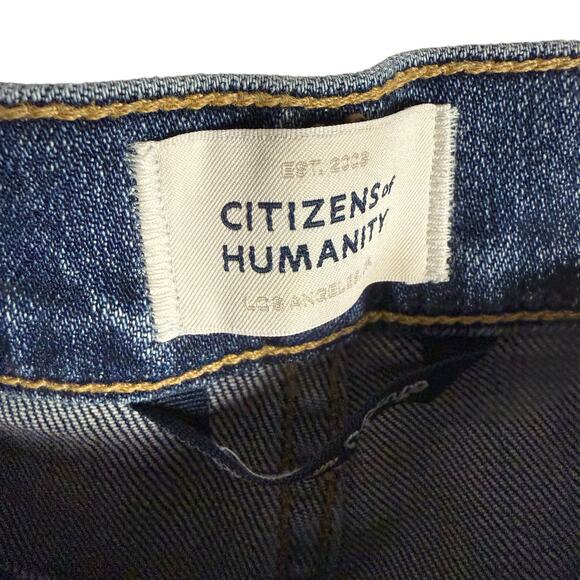 Citizens of Humanity Emerson Slim Fit Distressed Blue Denim Boyfriend Jeans 27 - Picture 5 of 14